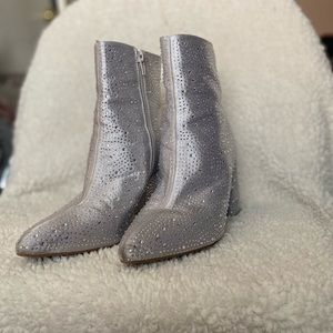 Sparkly silver booties
